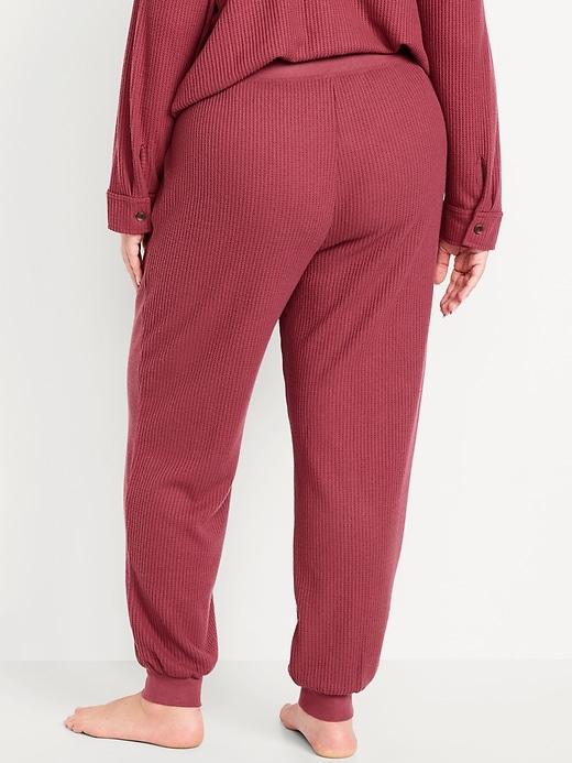 High-Waisted Waffle Lounge Joggers Product Image