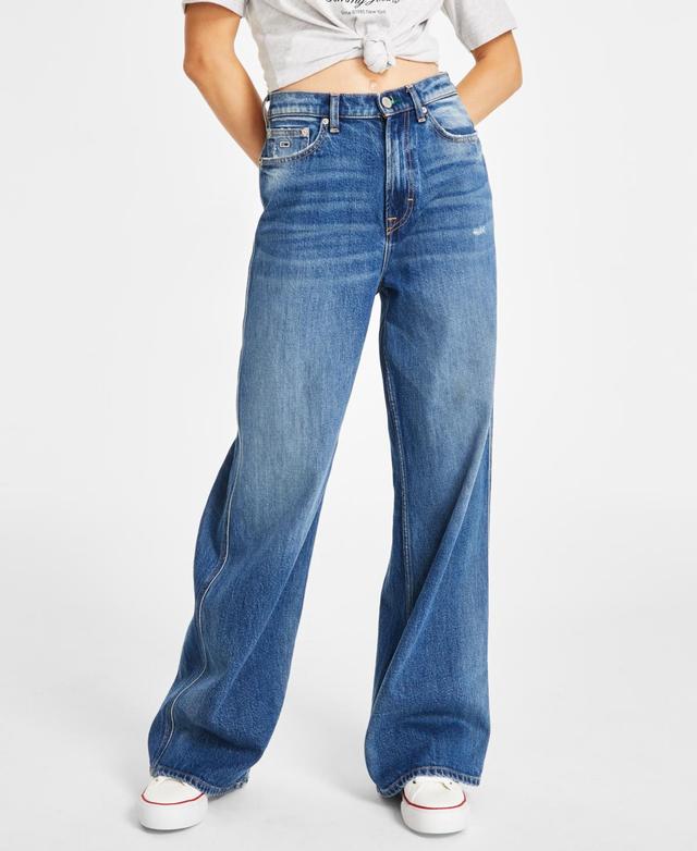 Tommy Jeans Womens Claire High-Rise Wide-Leg Jeans Product Image