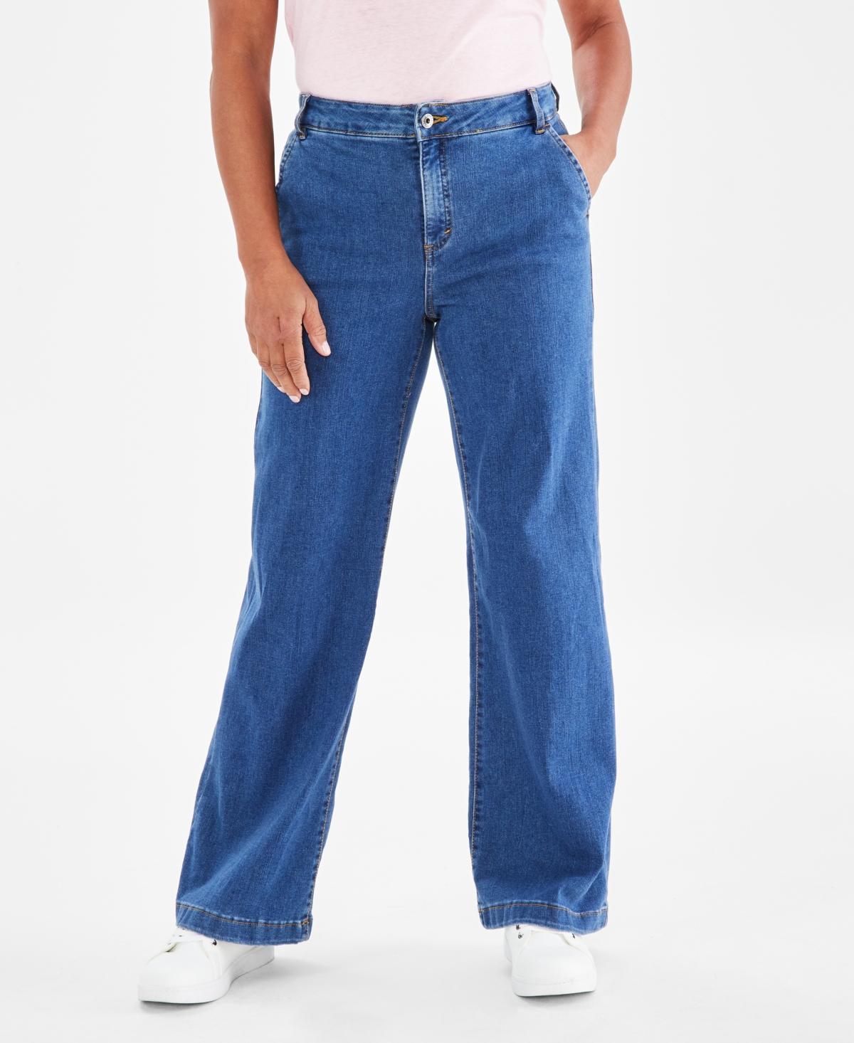 Women's High-Rise Wide-Leg Jeans, Created for Macy's Product Image