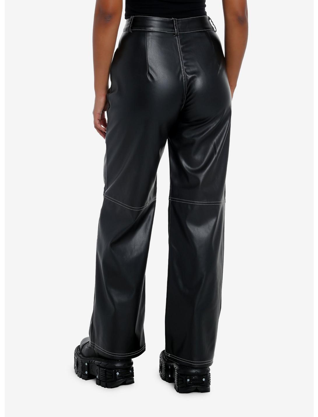 Black Faux Leather Pants Product Image