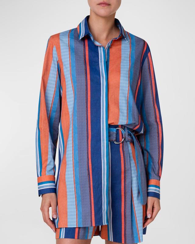 Womens Striped Cotton Shirt Product Image