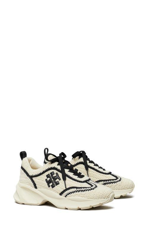 TORY BURCH Good Luck Crochet Sneaker In Beige Product Image