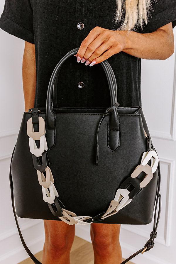 Uptown Cafe Faux Leather Tote in Black Product Image