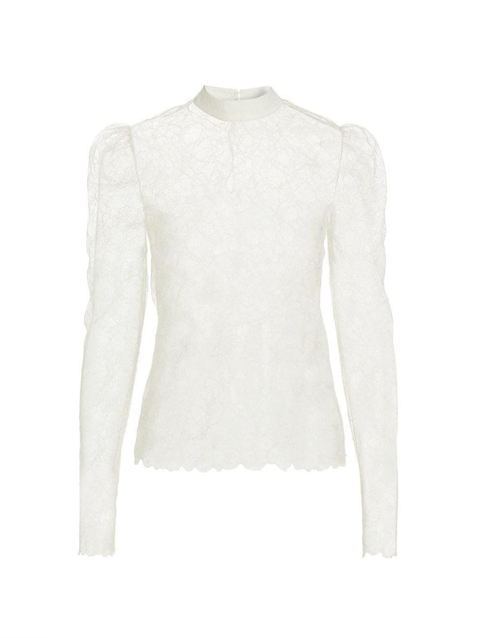 Womens Floral Lace Blouse Product Image