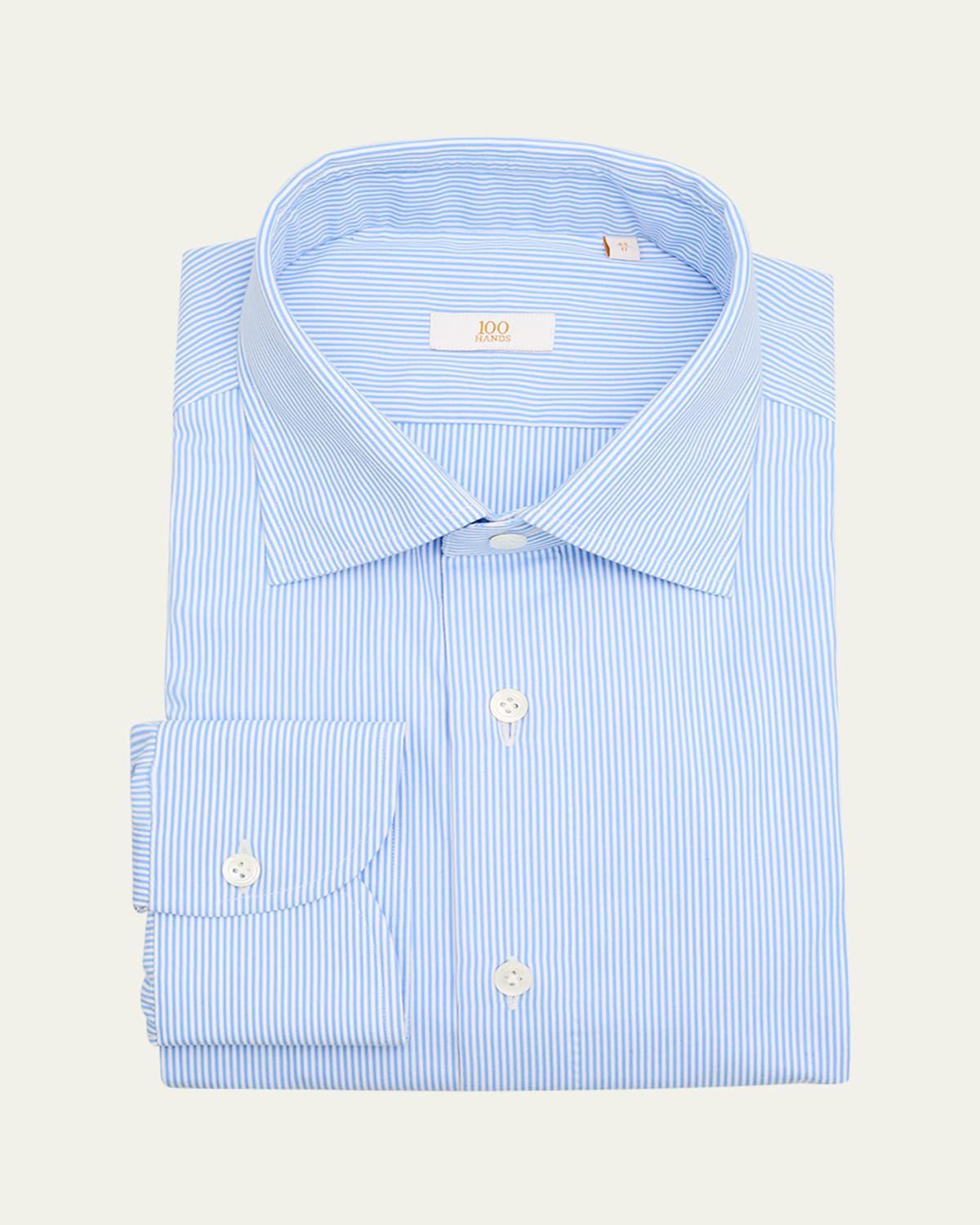 Mens Cotton Pinstripe Dress Shirt Product Image