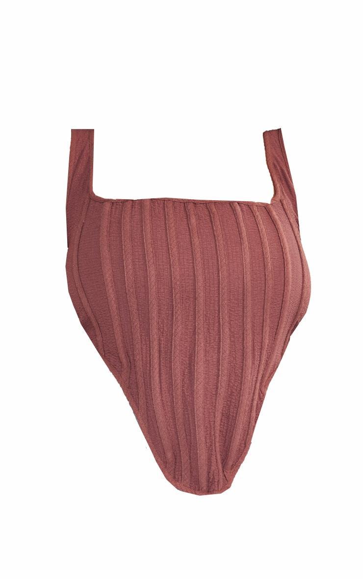  Plus Brown Textured Boned Corset Top Product Image