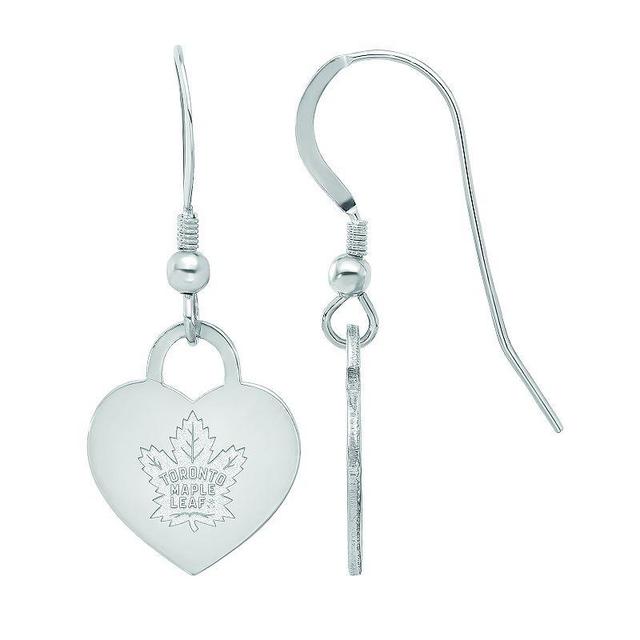 LogoArt Sterling Silver Toronto Maple Leafs Heart Drop Earrings, Womens Product Image