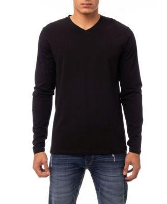 Men's Soft Stretch V-Neck Long Sleeve T-shirt Product Image