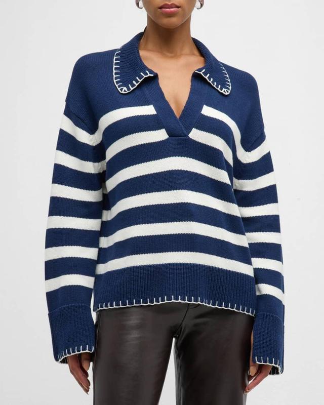 Athena Striped Wool Cashmere Sweater Product Image