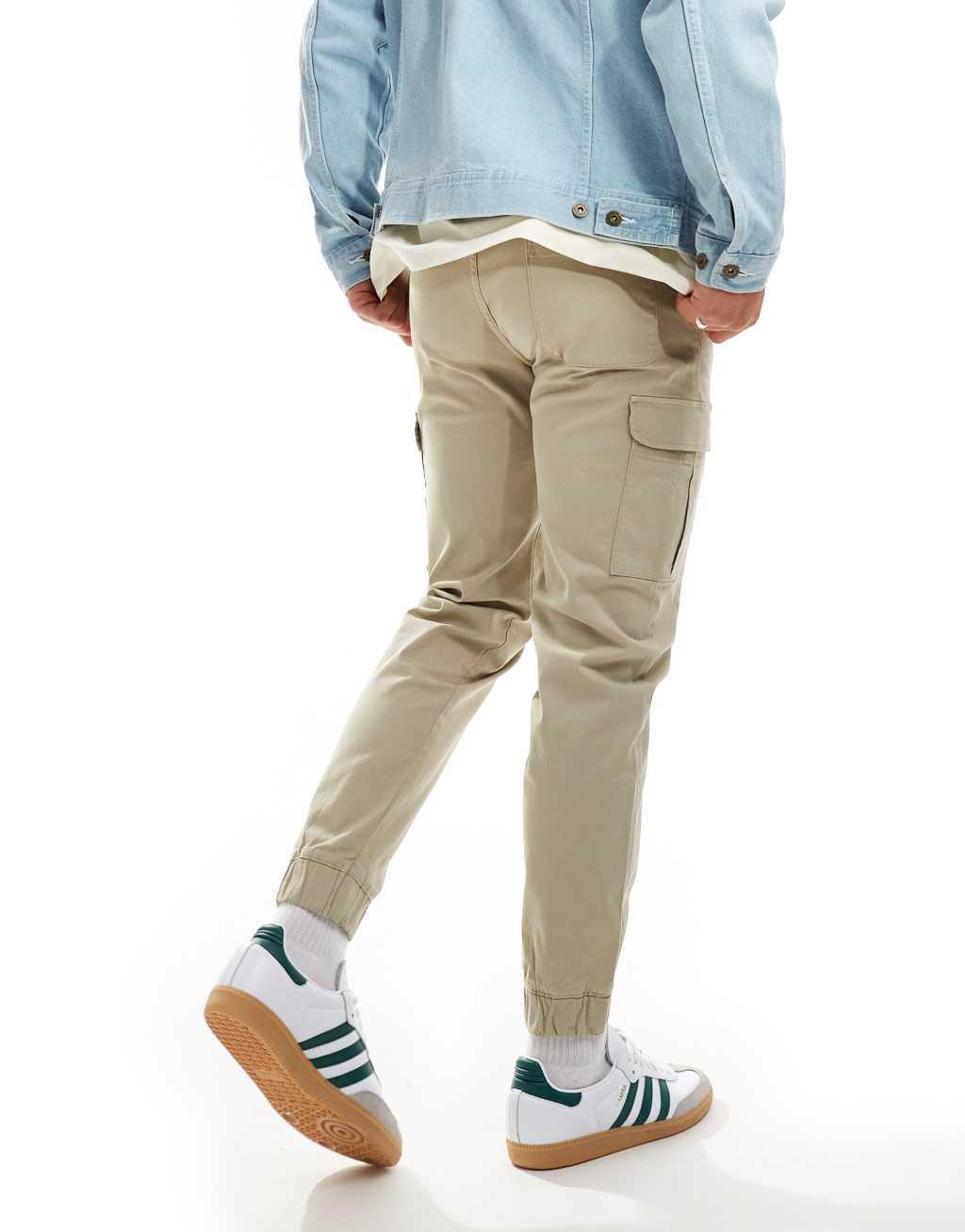 Bershka cargo pants in sand Product Image