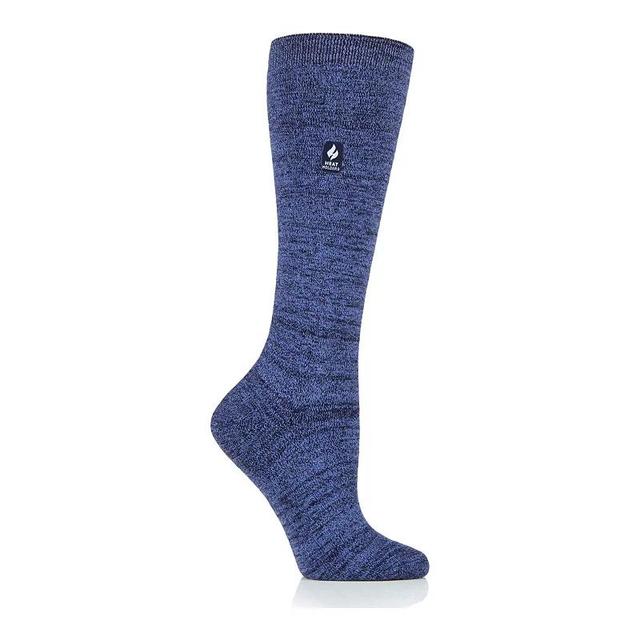 Womens Heat Holders Ultra Lite 3x Warmer Long Twist Crew Socks Blue Product Image