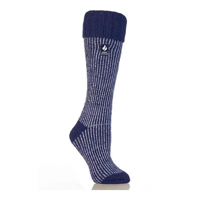 Womens Heat Holders Original 7x Warmer Long Ribbed Boot Socks Blue Wisteria Product Image