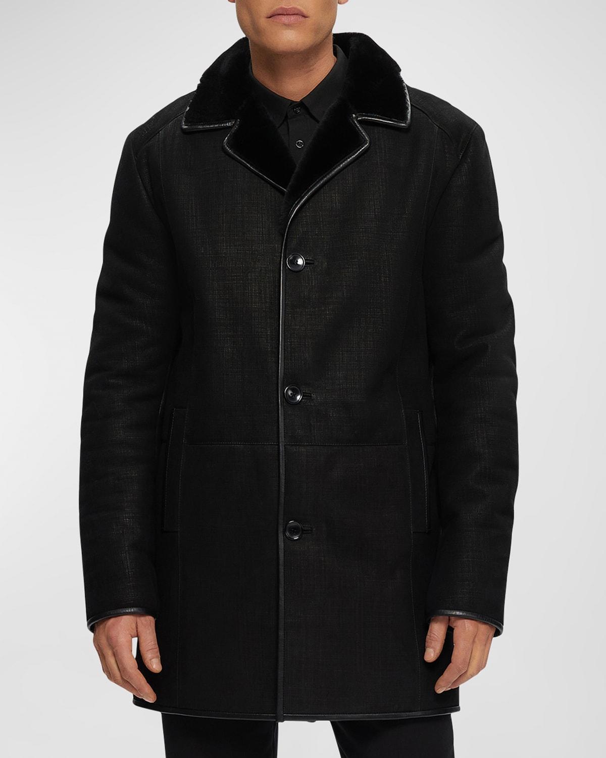 Mens Lamb Shearling Stroller Coat Product Image