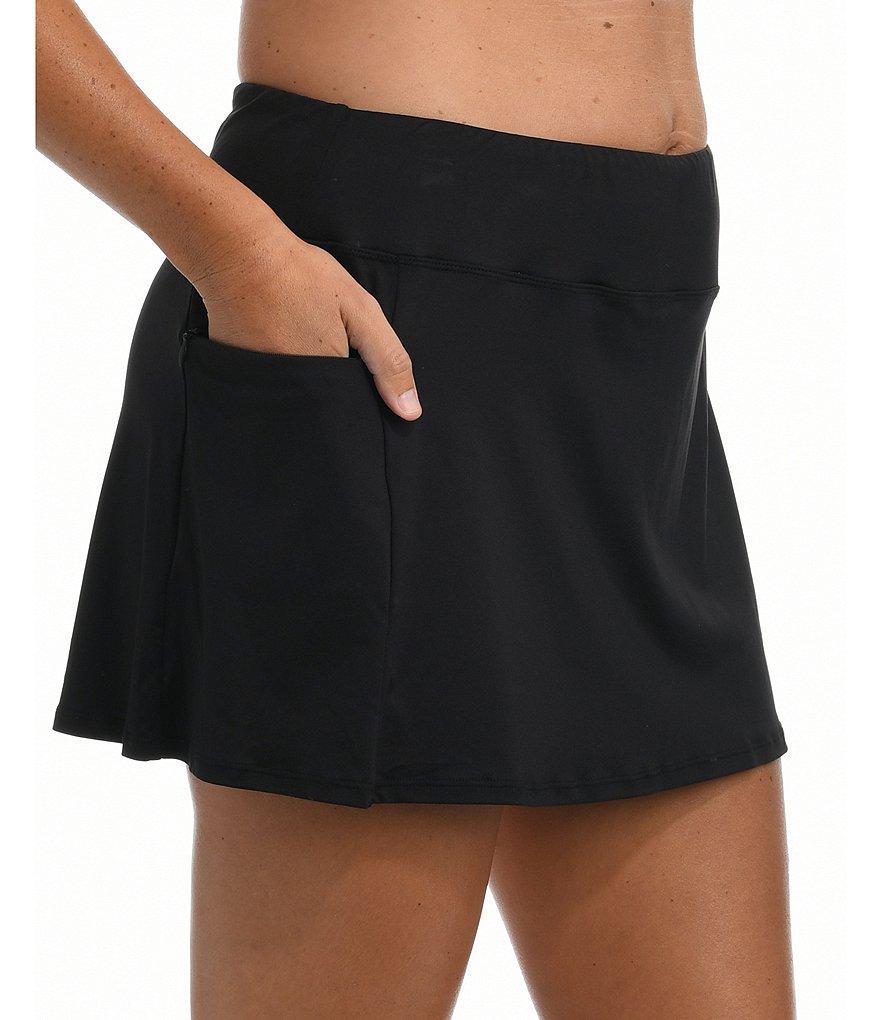 24th & Ocean Solids Powernet Swim Skort Product Image