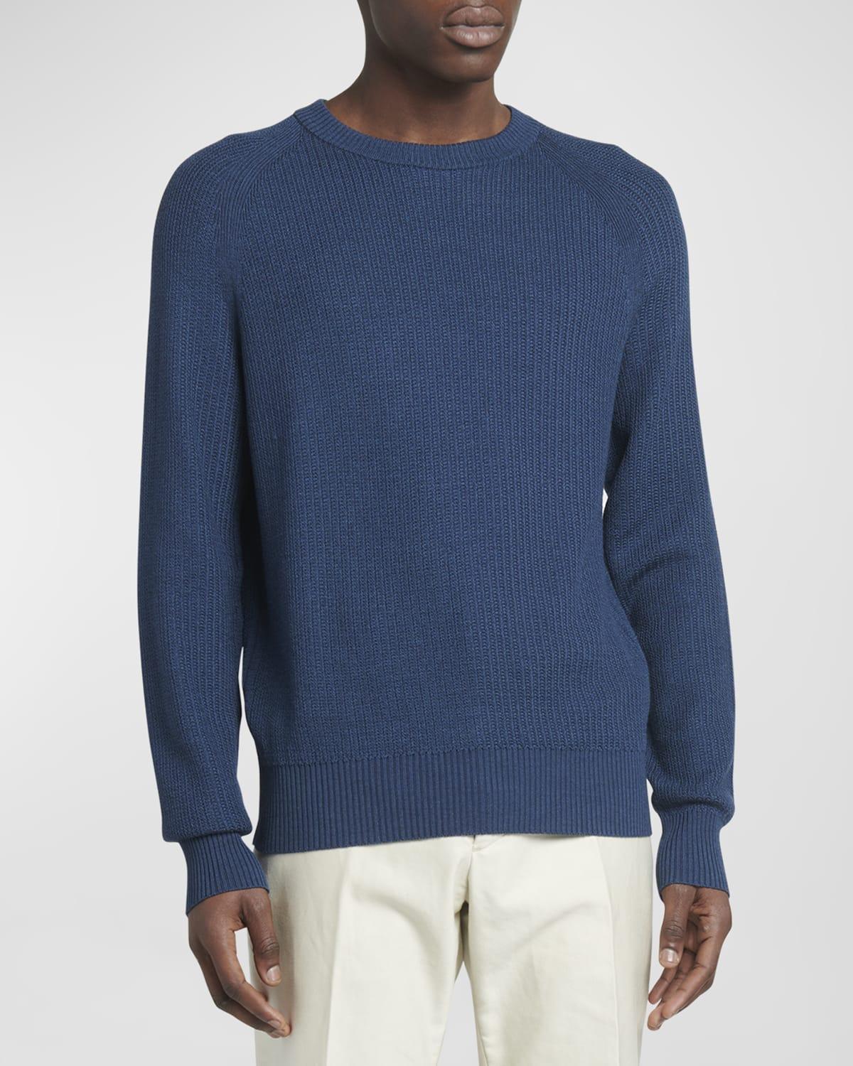 Mens Wool-Silk Crewneck Sweater Product Image