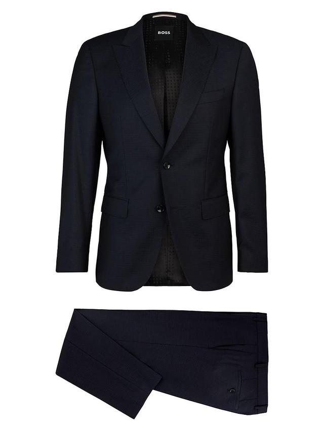 Mens Slim Fit Suit in Micro-Patterned Virgin Wool Product Image