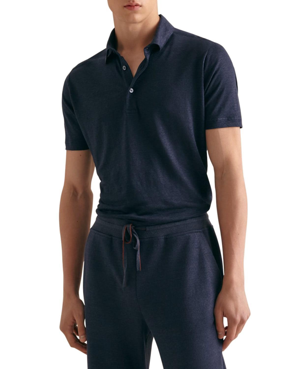 Mens Linen Jersey Dublon Polo Shirt Product Image