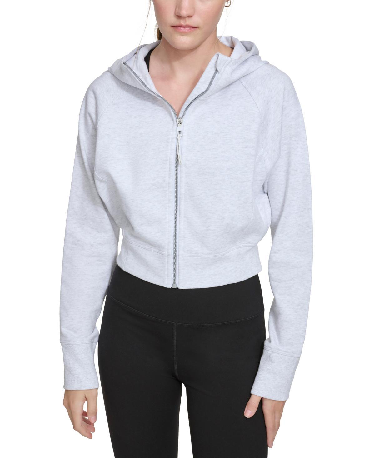 Calvin Klein Womens Zippered Cropped Hoodie Product Image