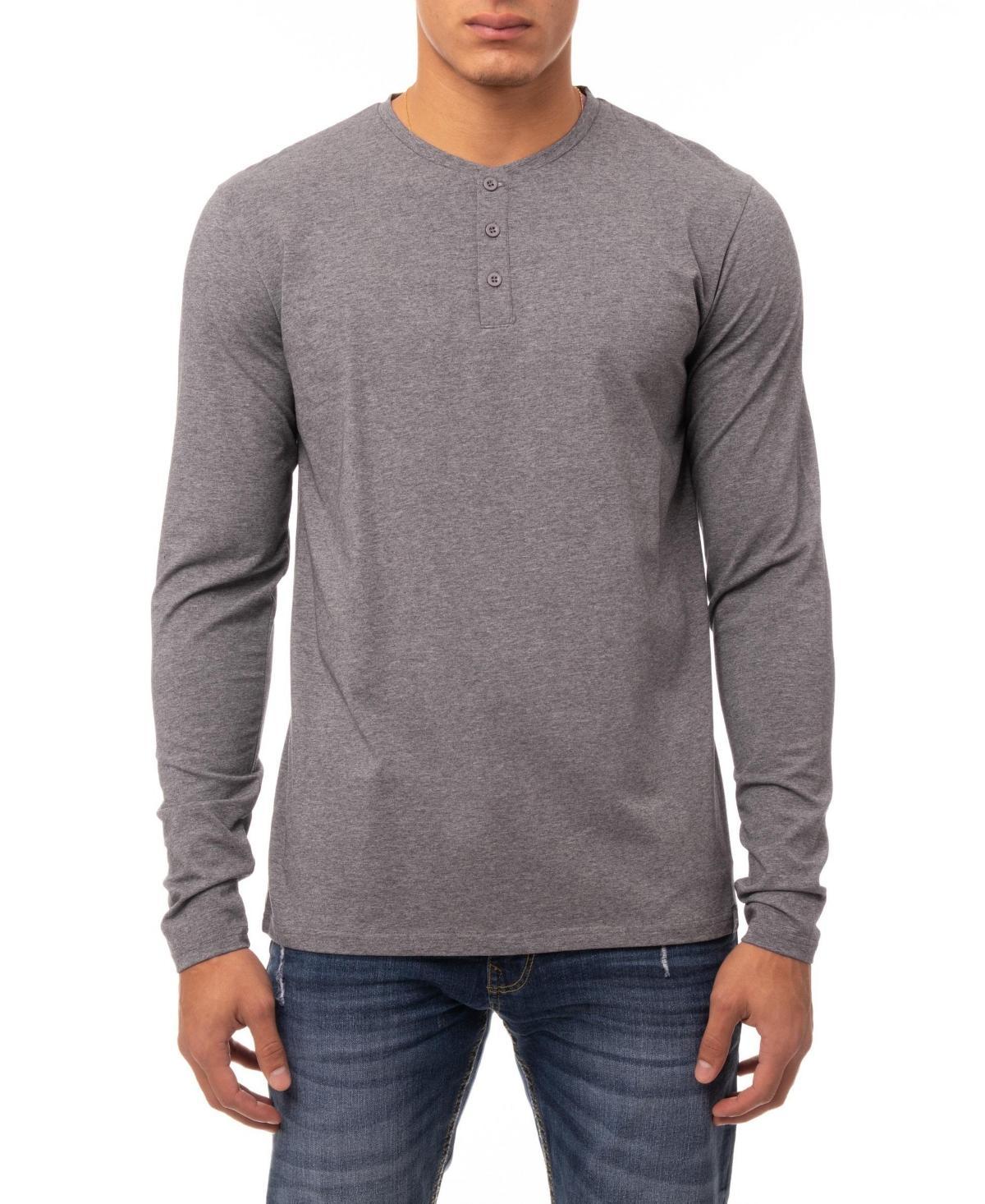 X-Ray Mens Soft Stretch Henley Neck Long Sleeve T-shirt Product Image