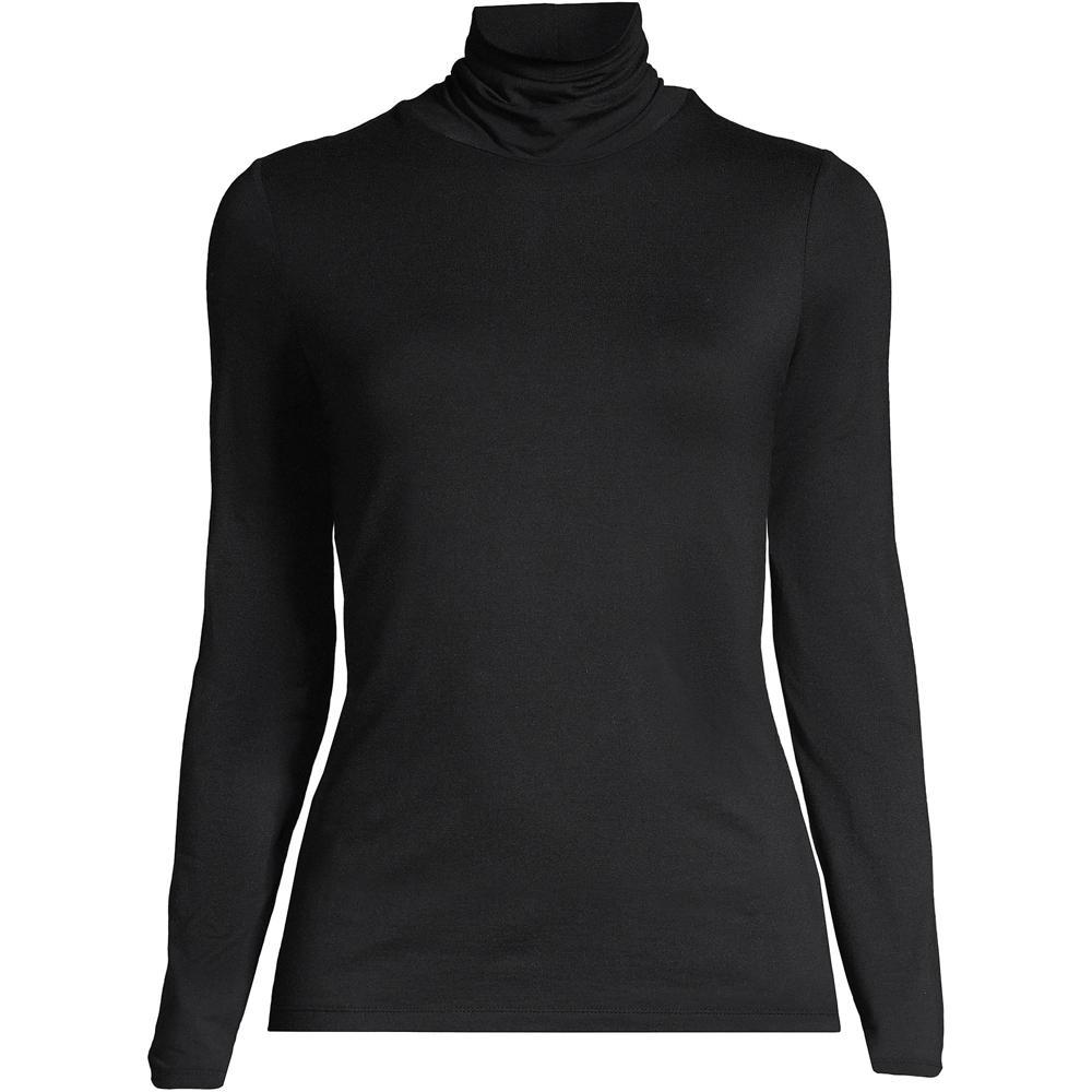 Lands' End Women's Lightweight Jersey Skimming Long Sleeve Turtleneck Product Image