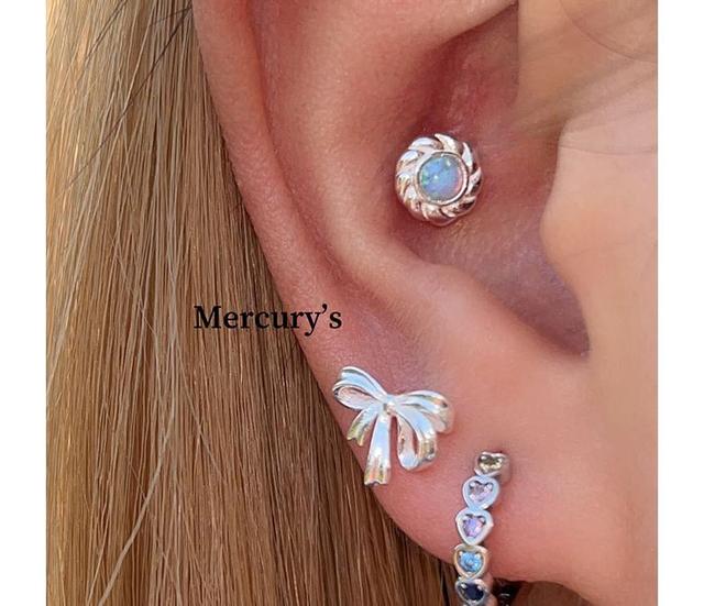 S999 Silver Bow Stud Earring / Set Product Image