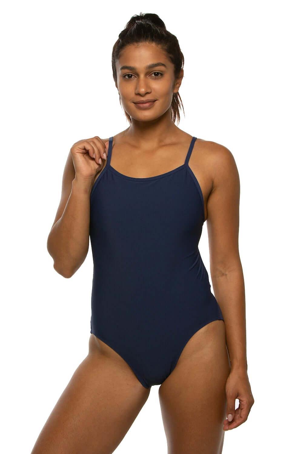 Devon Swim Onesie - Navy Female Product Image