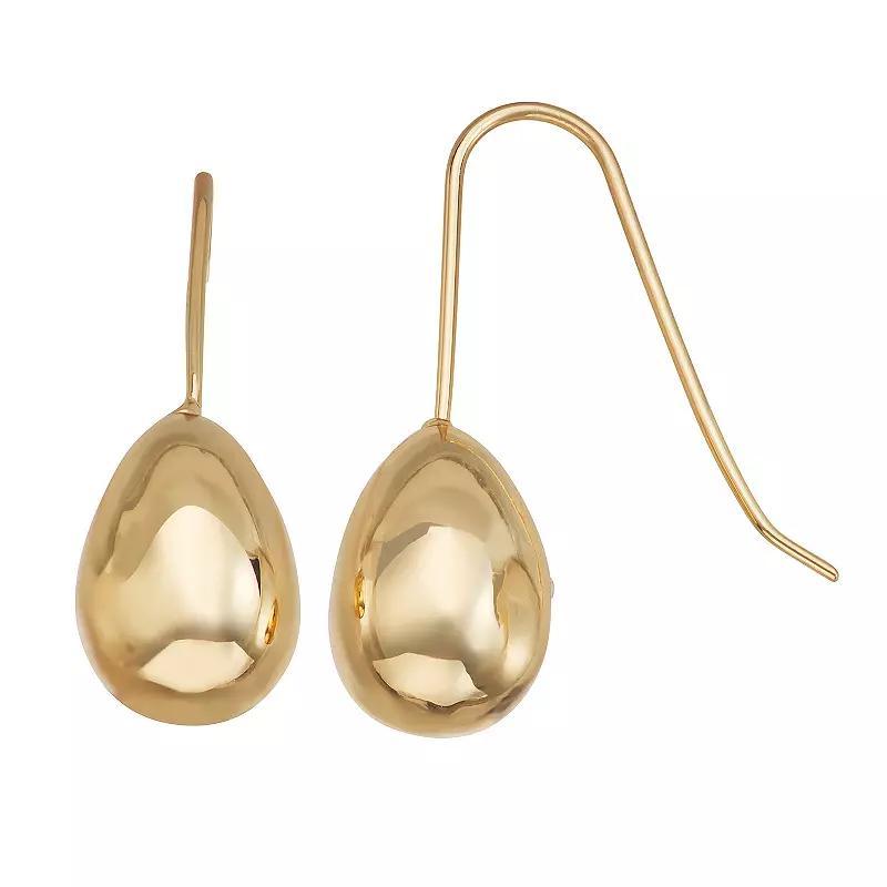 Nine West Gold Tone Puffy Droplet Earrings, Womens Product Image