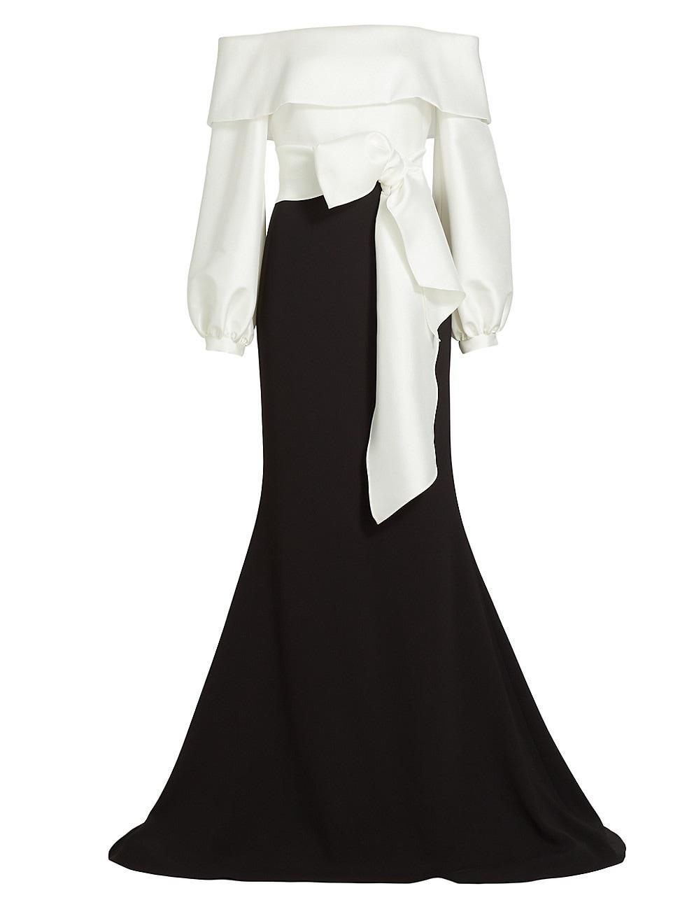 Womens Contrast Tie-Waist Gown Product Image