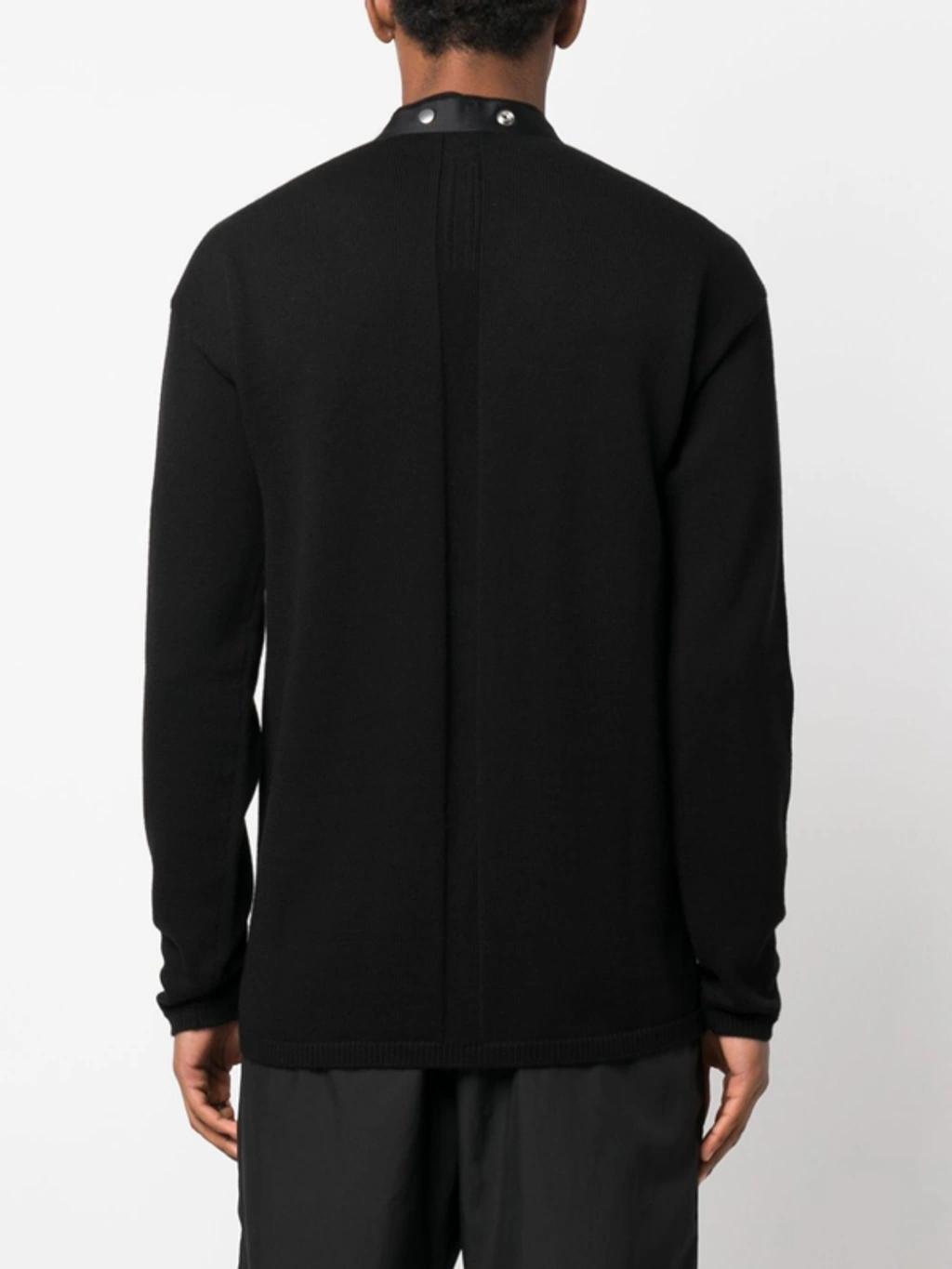 RICK OWENS Decorative Buttons Virgin-wool Cardigan In Nero Product Image