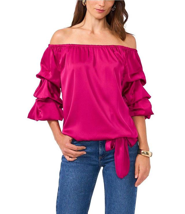 Vince Camuto Off The Shoulder 3/4 Ruffle Sleeve Blouse Product Image