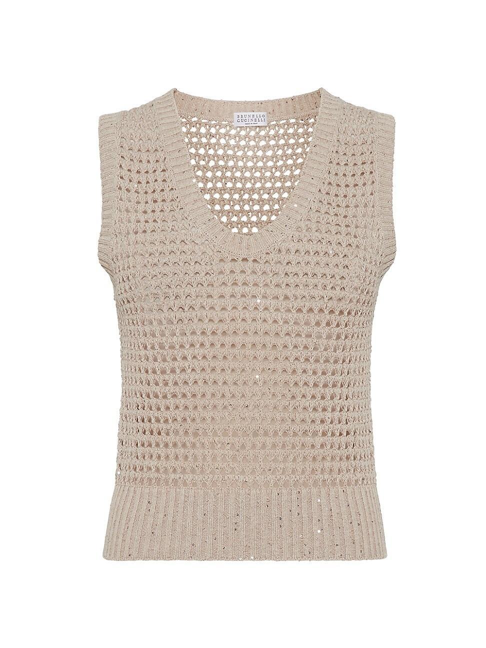 Womens Cotton Dazzling Net Knit Top Product Image