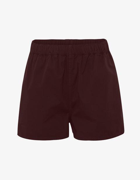 Women Organic Twill Shorts - Oxblood Red Product Image