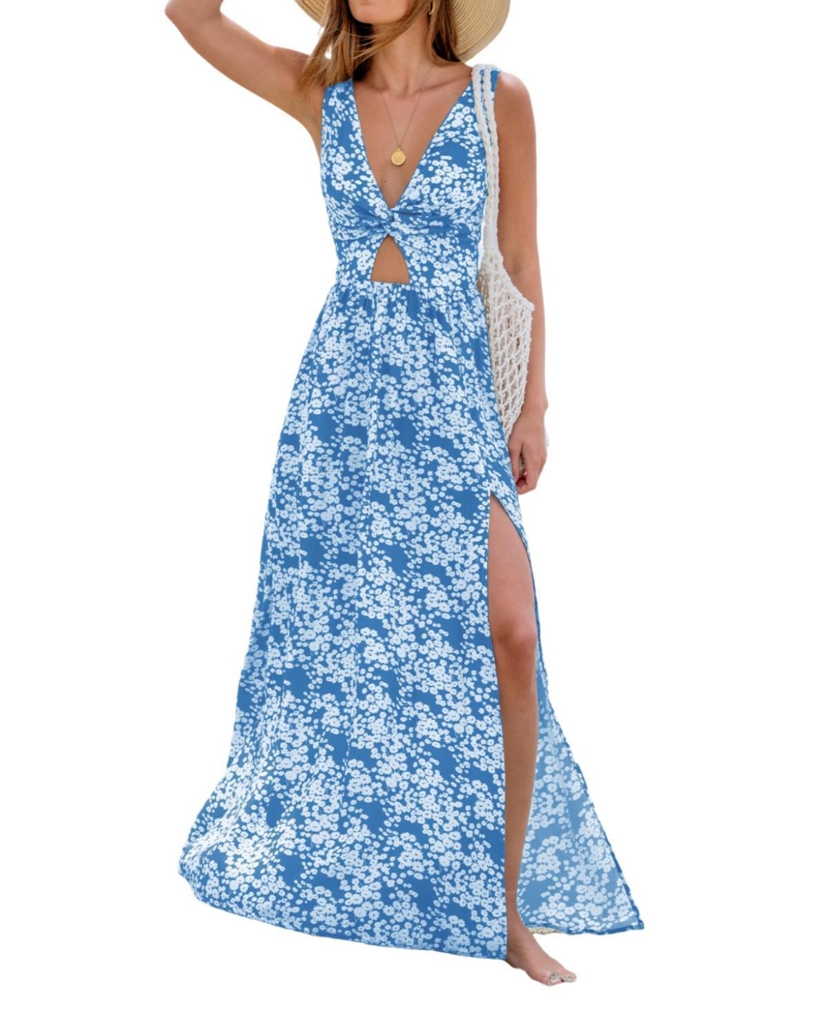 Women's Ditsy Floral Cutout Maxi Beach Dress Product Image