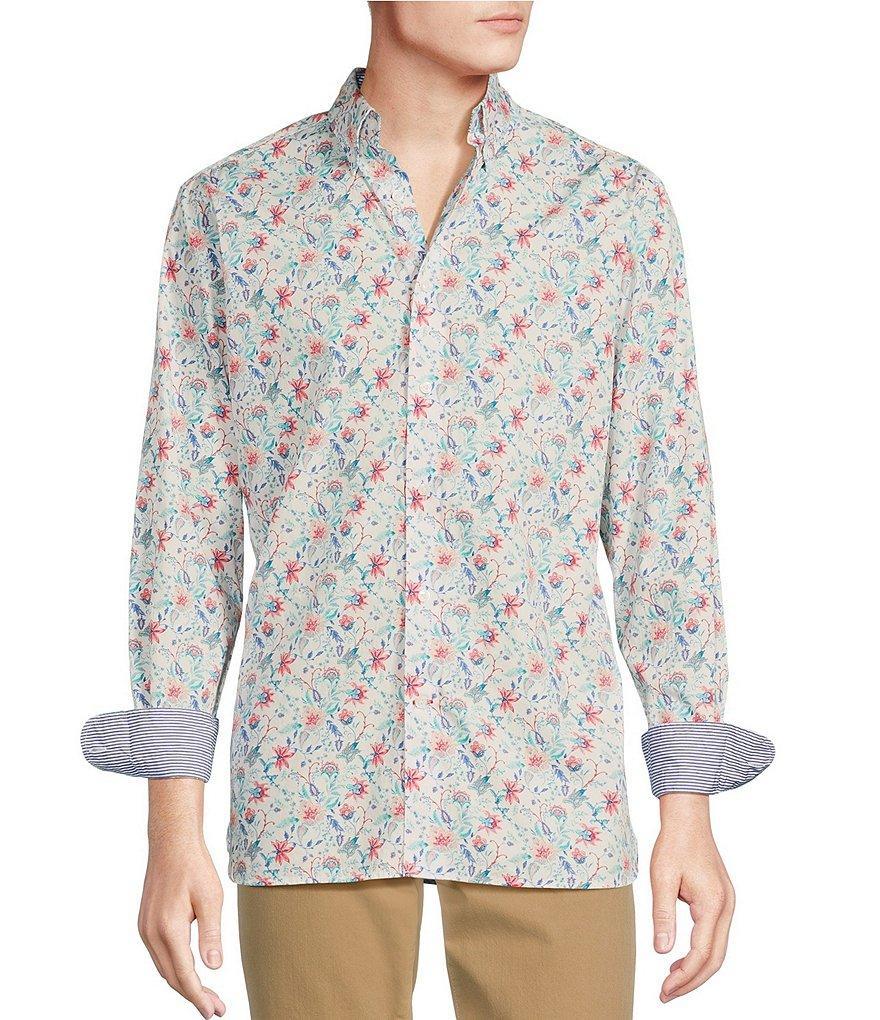 Cremieux Blue Label Floral Print Poplin Long Sleeve Woven Shirt Product Image