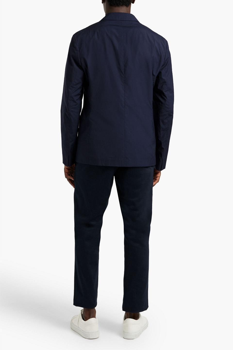 Cotton-poplin Blazer In Navy Product Image