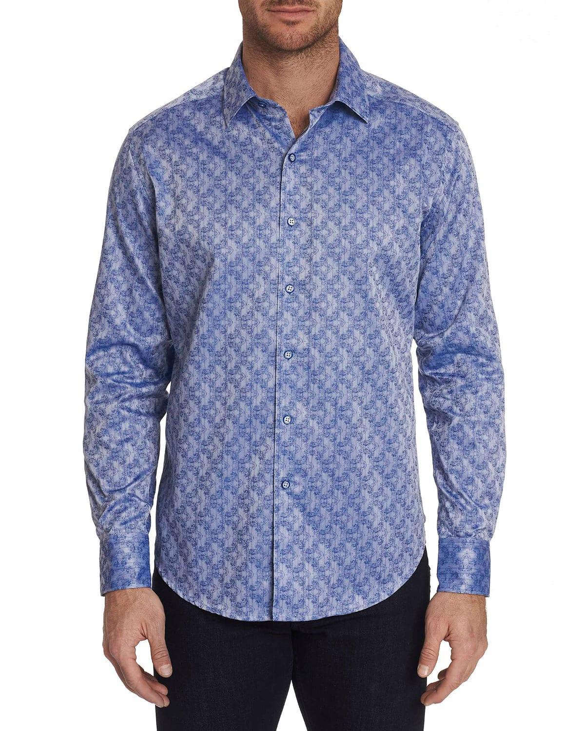 Mens Kane Graphic Satin Sport Shirt Product Image