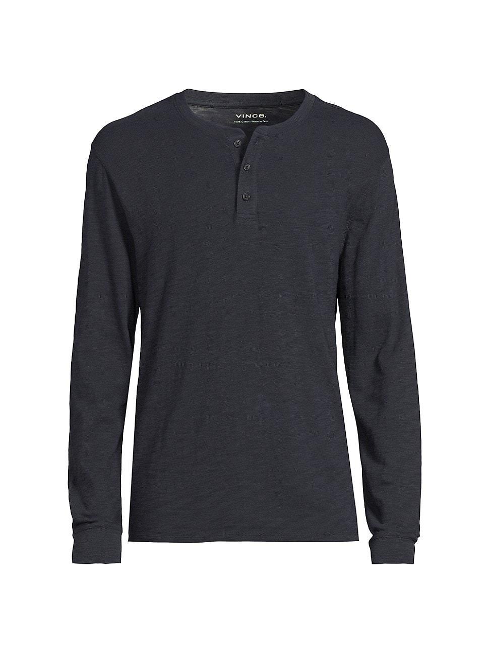 Mens Cotton Crewneck Henley Product Image