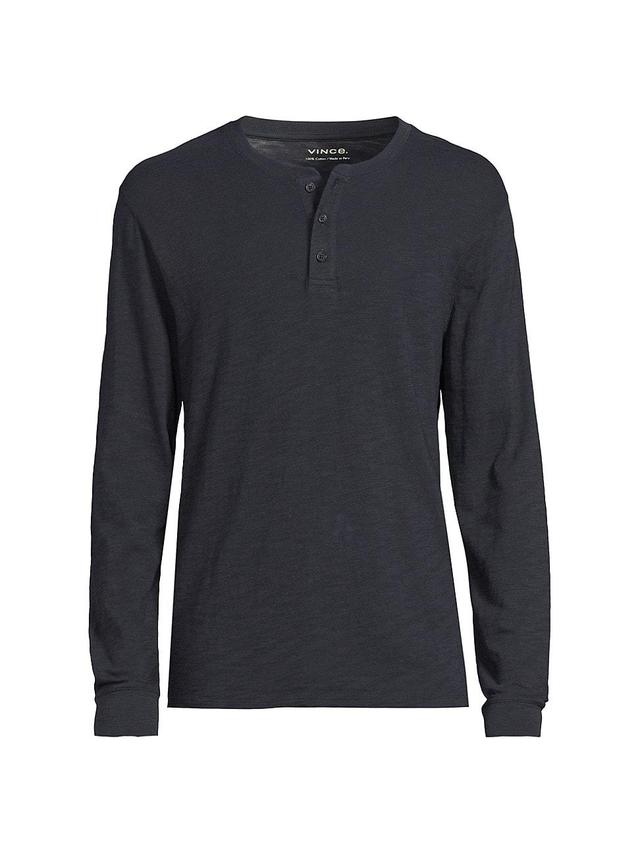 Mens Cotton Crewneck Henley Product Image