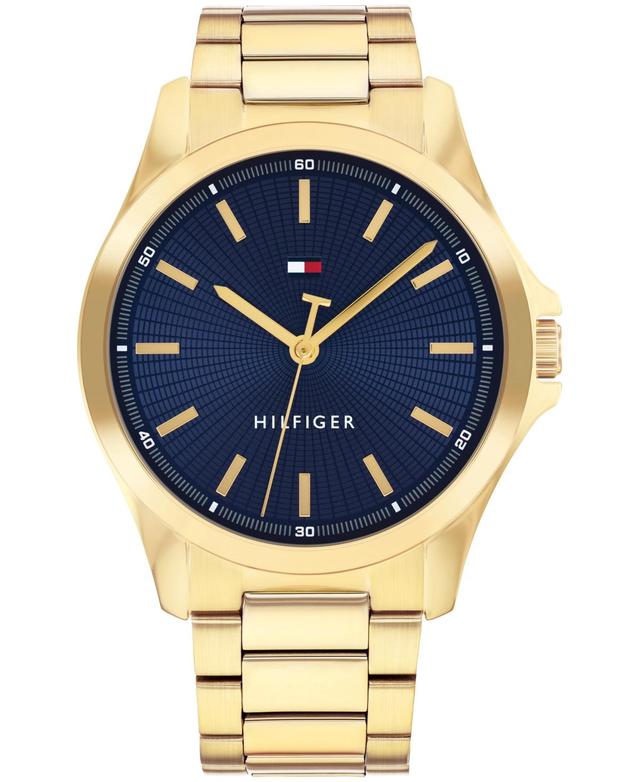 Tommy Hilfiger Mens Quartz Gold-Tone Stainless Steel Bracelet Watch 42mm - Gold Product Image