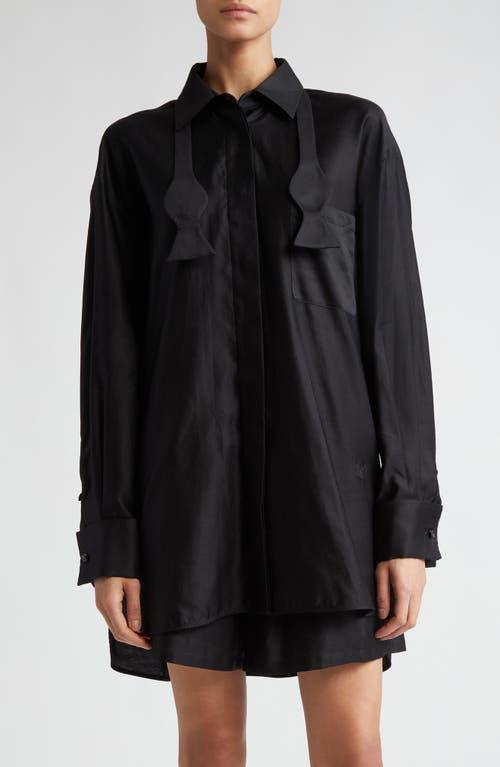 Max Mara Marea Oversize Button-Up Shirt with Bow Tie Product Image