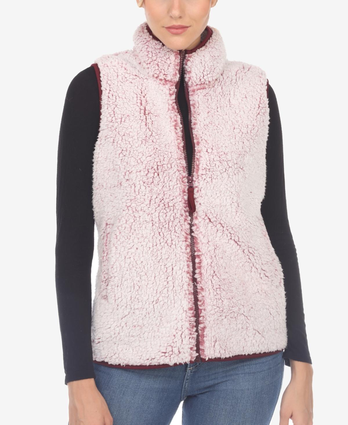 White Mark Womens Zip Up Sherpa Vest Product Image