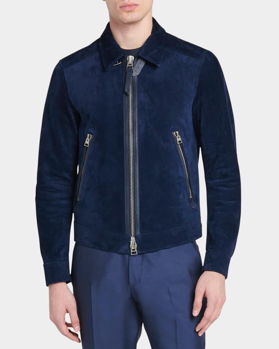 Mens Cashmere-Suede Full-Zip Blouson Jacket Product Image