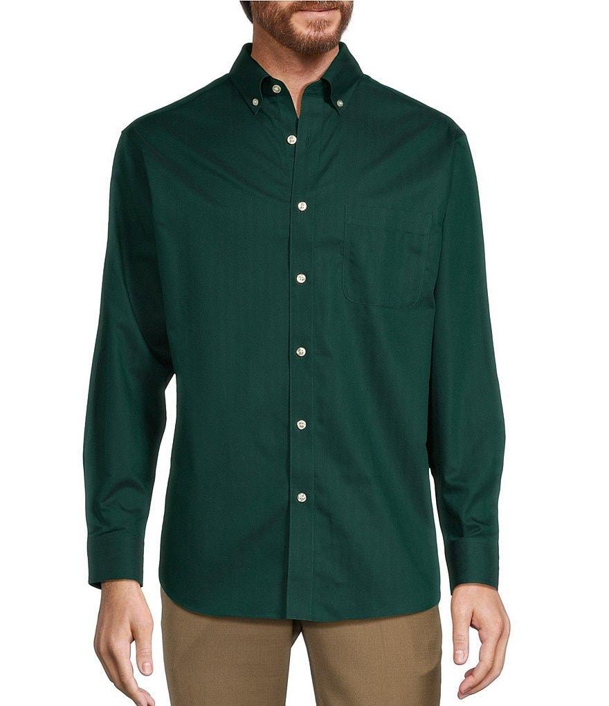 Gold Label Roundtree & Yorke Non-Iron Long Sleeve Solid Herringbone Sport Shirt Product Image