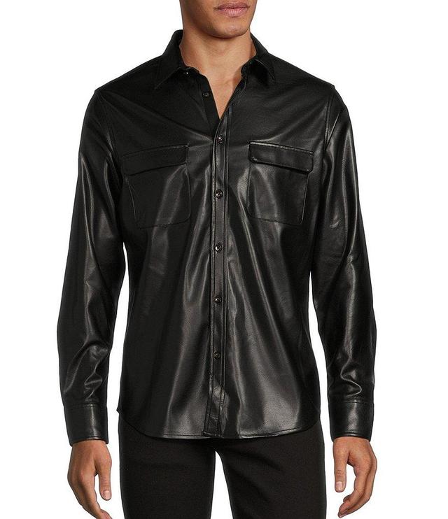 Murano Timeless Twenties Collection Slim Fit Faux Leather Shirt Jacket Product Image