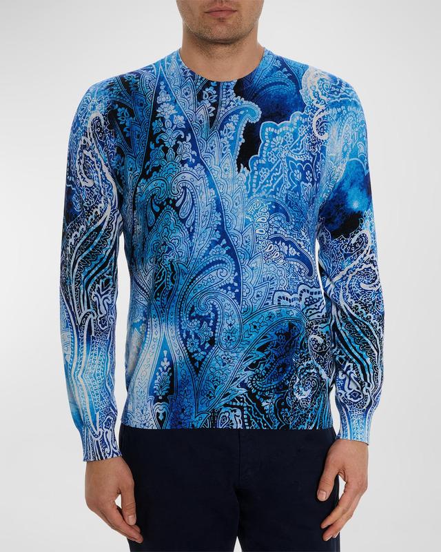 Mens Boeger Paisley Cotton & Linen-Blend Sweater Product Image