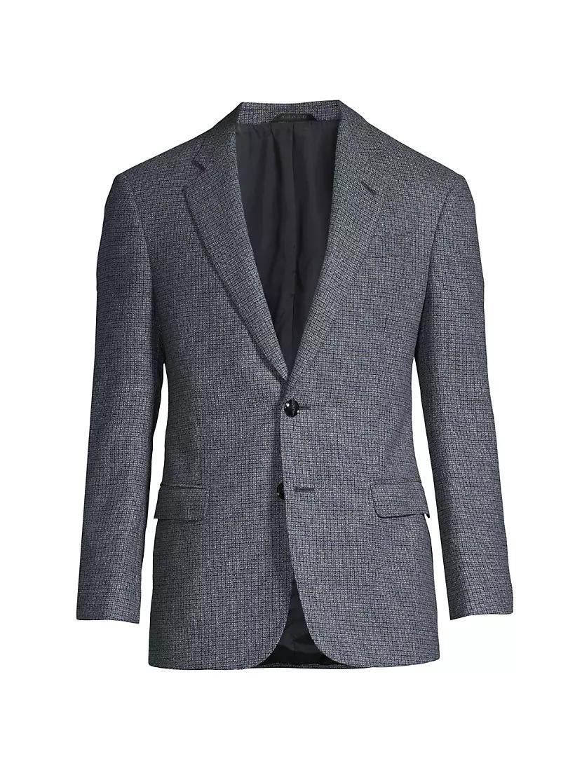 Textured Plaid Wool-Cashmere Sport Coat Product Image