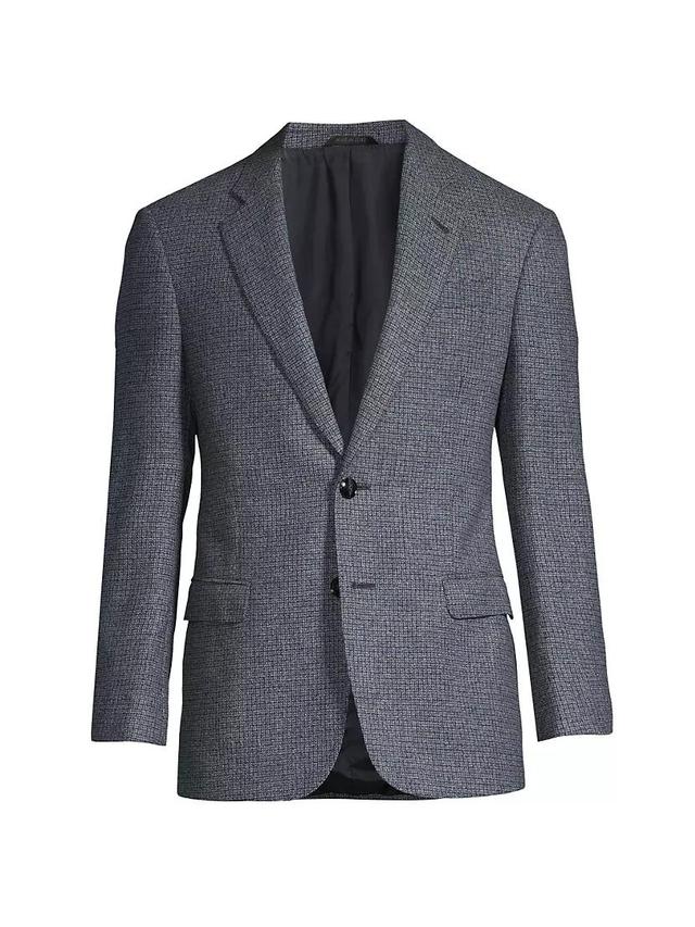 Textured Plaid Wool-Cashmere Sport Coat Product Image