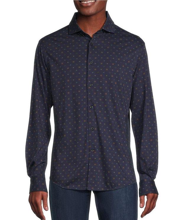 Cremieux Blue Label Down East Collection Printed Coatfront Knit Shirt Product Image