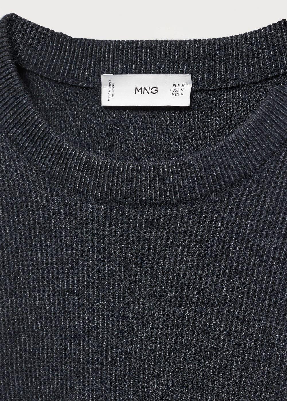 MANGO MAN - Structured cotton sweater dark heather greyMen Product Image