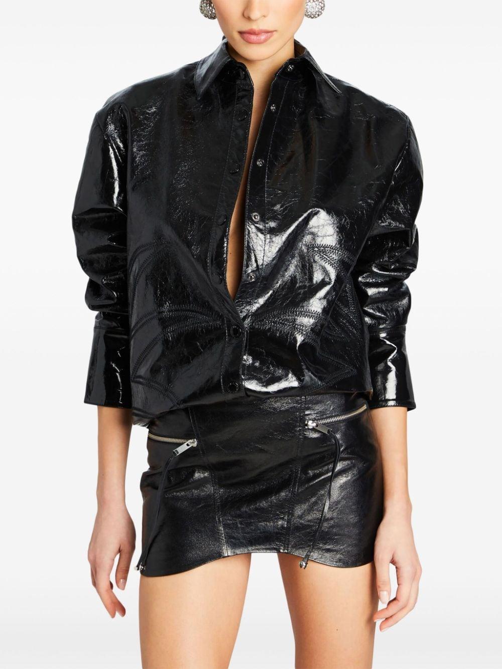 Shaili Leather Shirt In Black Product Image